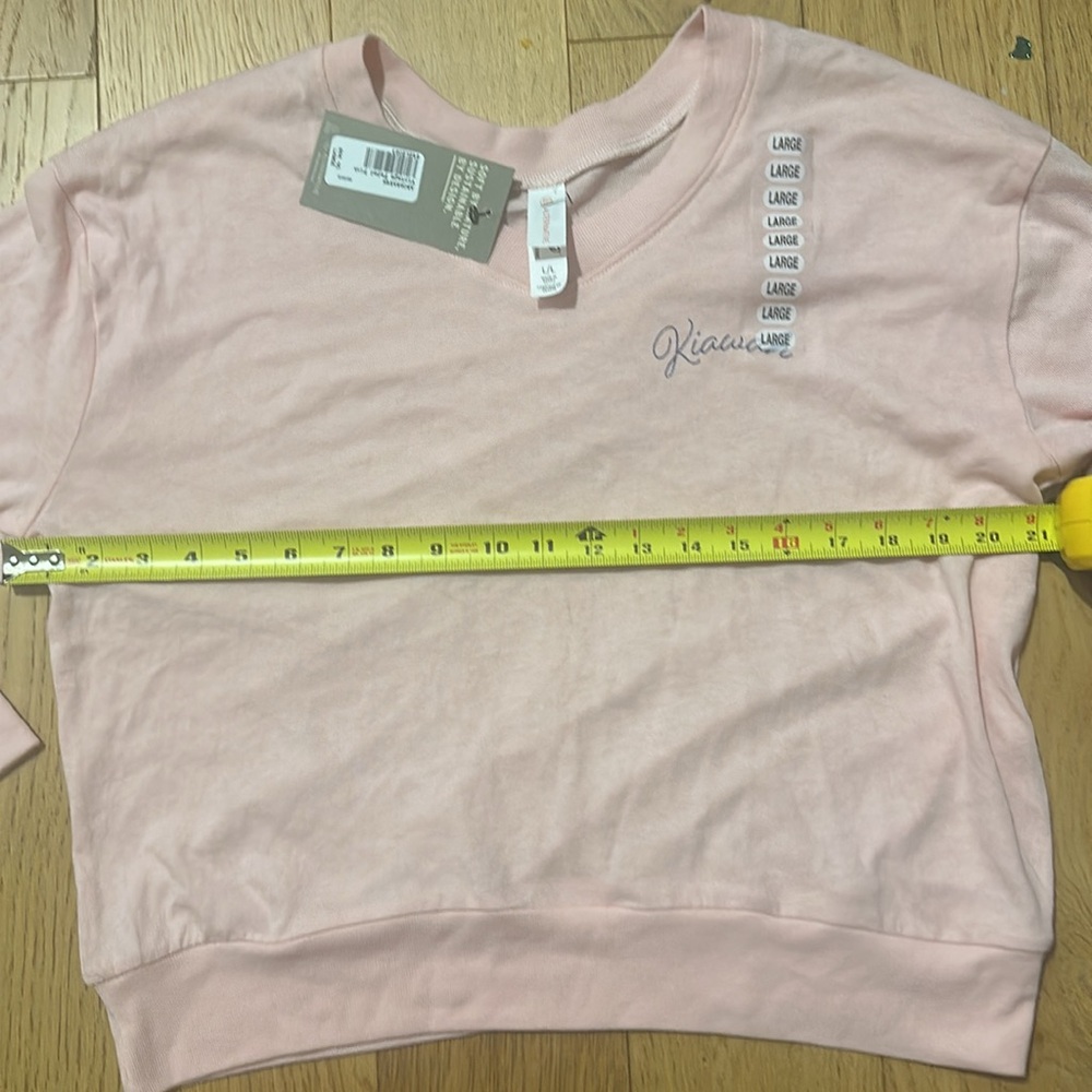 NWT Alternative Earthleisure Kiawah Light Pink Cropped Sweatshirt Size Large - Picture 4 of 5